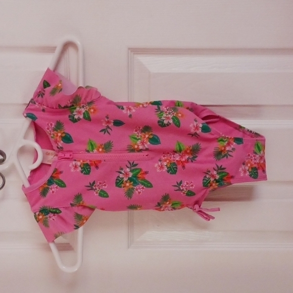 CAT & JACK Pink Floral Swim Suit - Picture 4 of 6